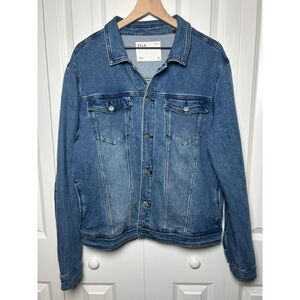 Five Four Los Angeles FF.LA Men's M Indigo Blue Stretch Denim Trucker Jacket